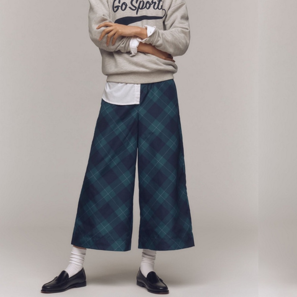Anthropologie Maeve Cropped Wide-Leg Pants